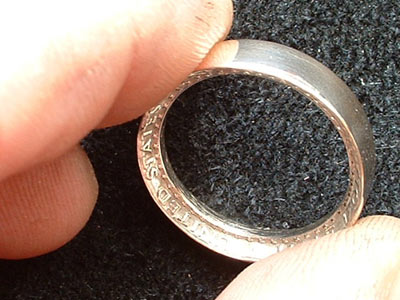 ring made out of a quarter